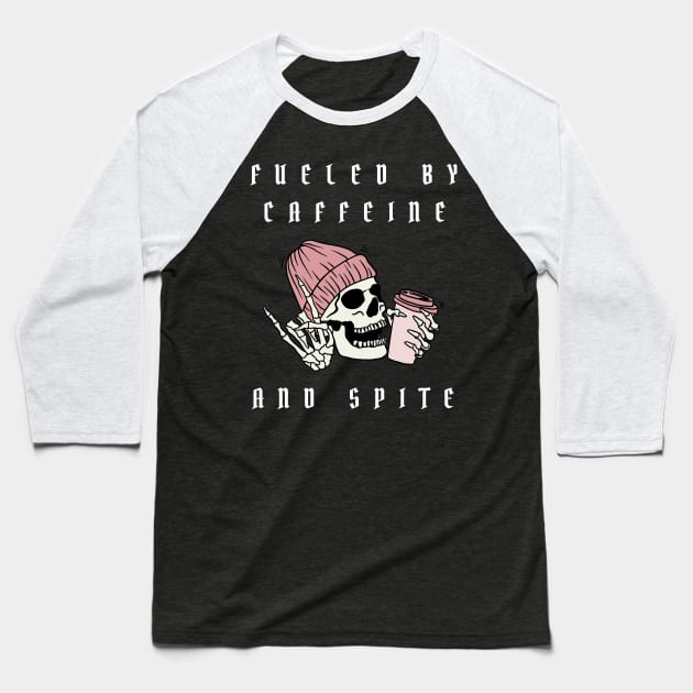 fueled by caffeine and spite Baseball T-Shirt by vaporgraphic